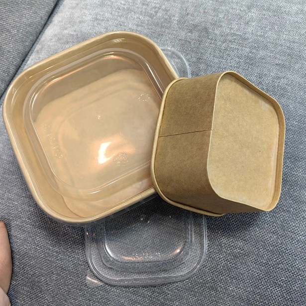 White Cardboard Craft Take Away Packaging Folding Box Takeaway Disposable Kraft Paper Food Container for Soup and Rice