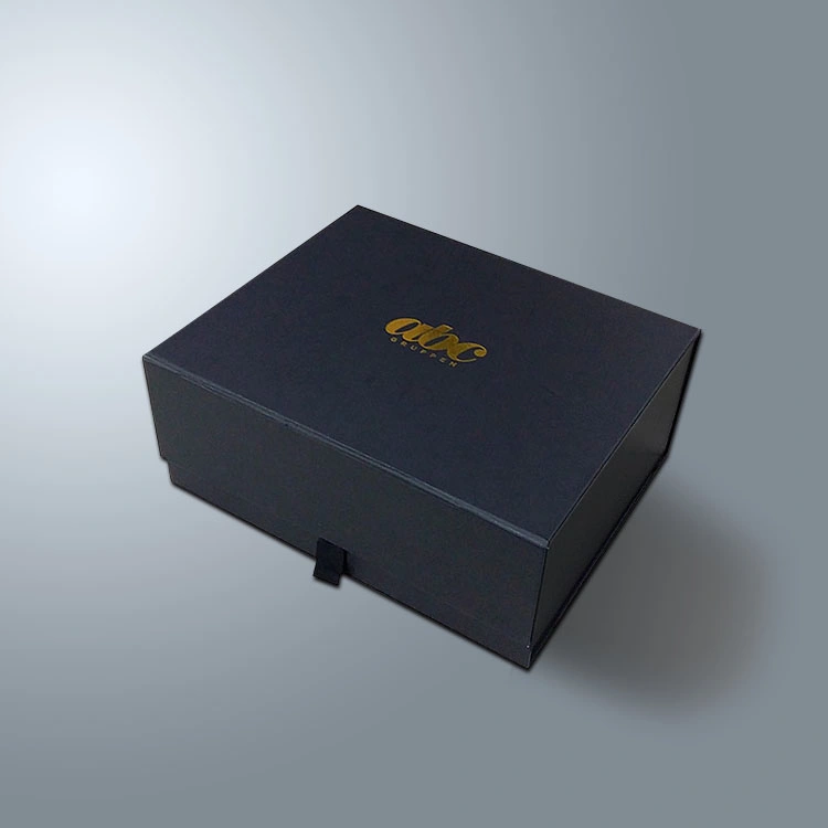 Wholesale Luxury Packaging Boxes Custom Printing Folding Rigid Paper Cardboard Magnetic Lid Closure Black Gift Box with Logo