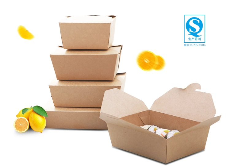 Disposable Take out Salad Box Food Packaging Cardboard Boxes Take Away Paper Container