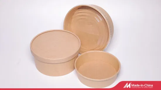 Kraft Paper Bowl with PP Lid Paper Box for Food